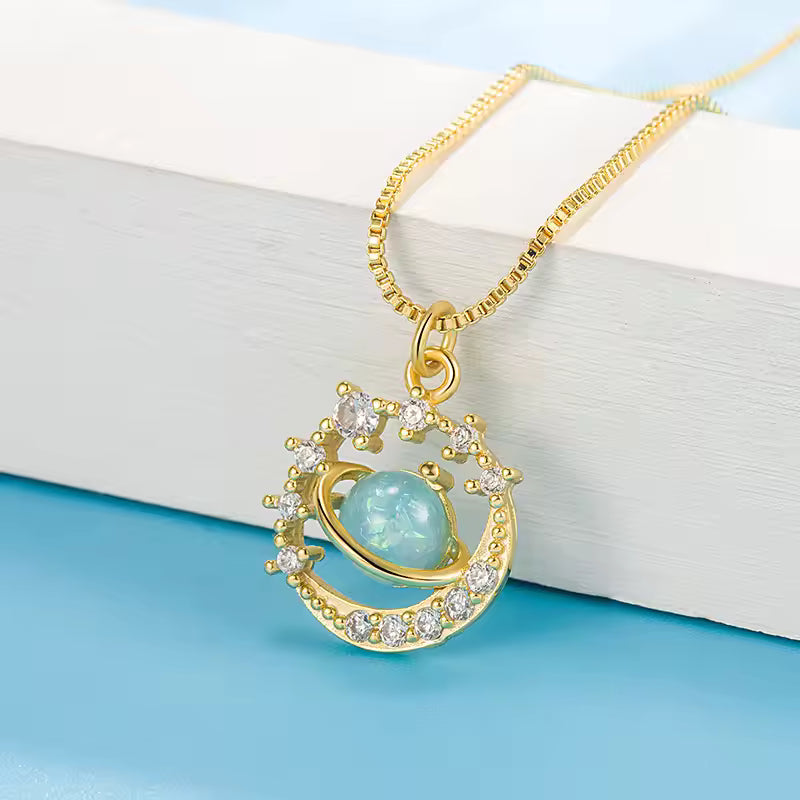 France Universe Planet Saturn Pendant Necklaces