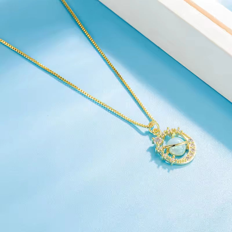 France Universe Planet Saturn Pendant Necklaces
