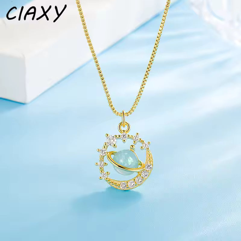 France Universe Planet Saturn Pendant Necklaces