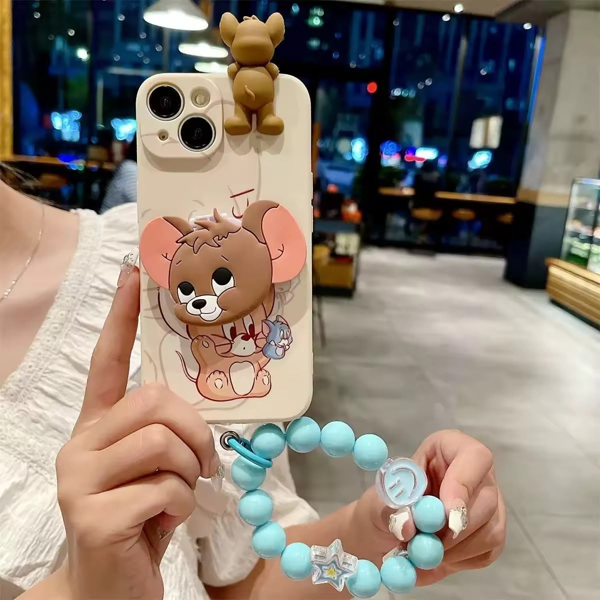 Cute 3D Cartoon Tom Cat Jerry Mouse Phone Case for iPhone