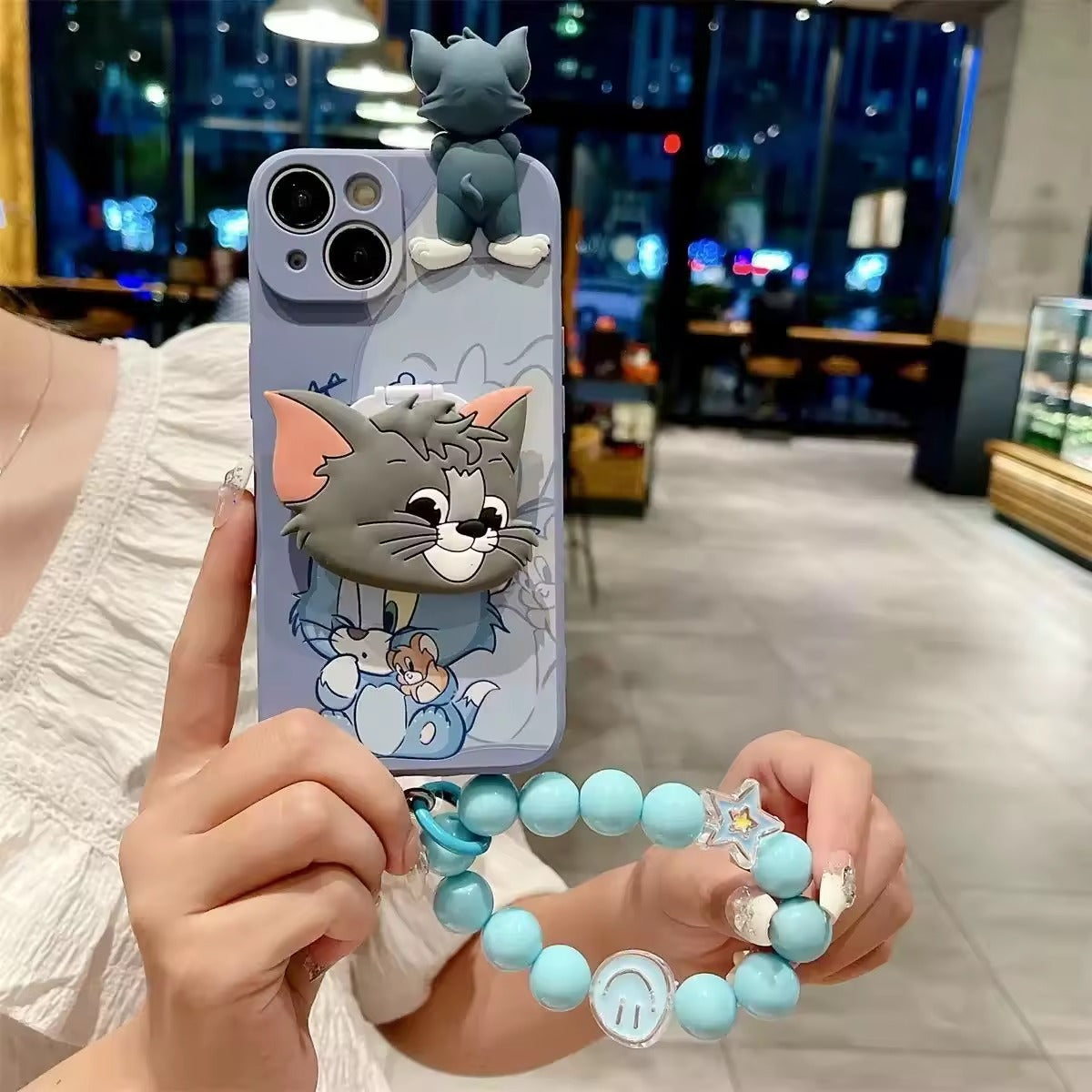 Cute 3D Cartoon Tom Cat Jerry Mouse Phone Case for iPhone