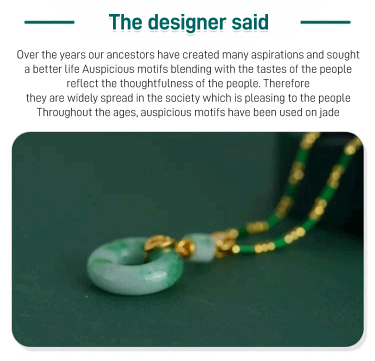 ''Hetian Jade Prayer Peace Buckle'' locket for women