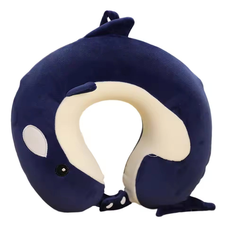 Neck Pillow Adjustable Extra Soft Washable U-Shaped Pillow Cartoon Cute Airplane Travel Pillow