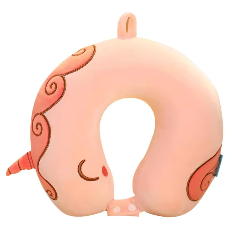 Neck Pillow Adjustable Extra Soft Washable U-Shaped Pillow Cartoon Cute Airplane Travel Pillow