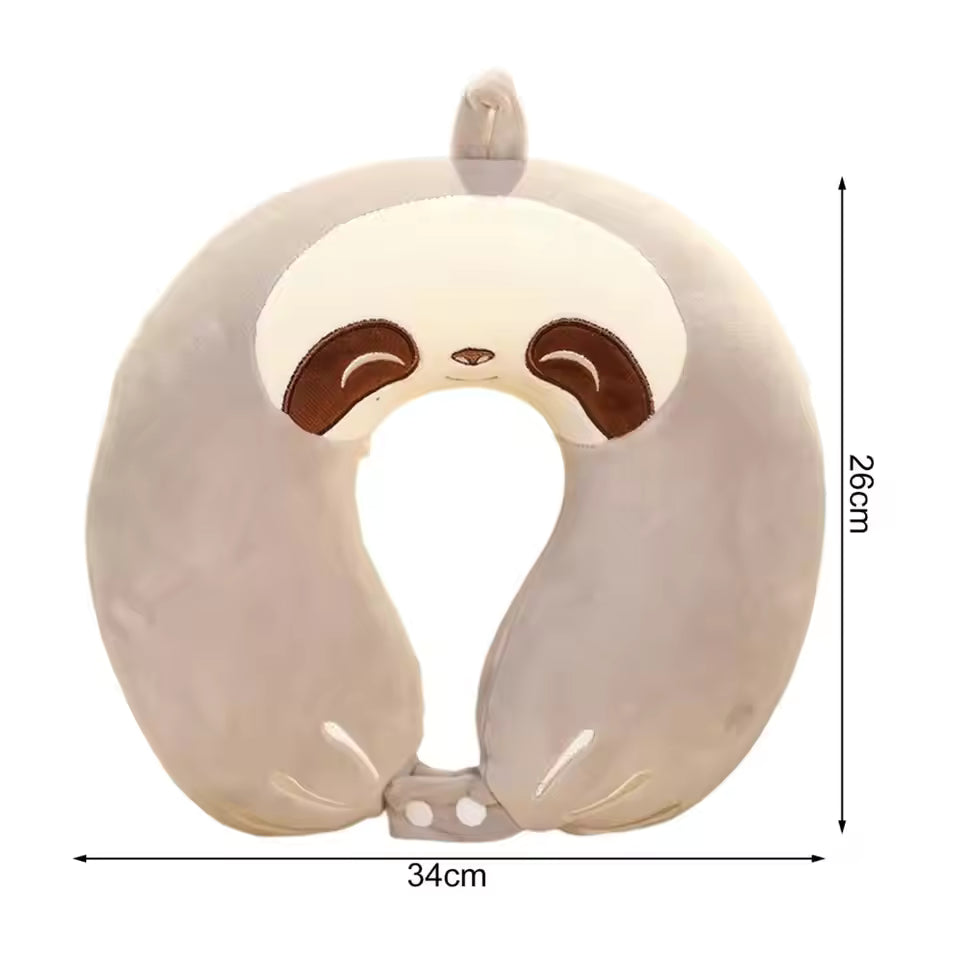 Neck Pillow Adjustable Extra Soft Washable U-Shaped Pillow Cartoon Cute Airplane Travel Pillow