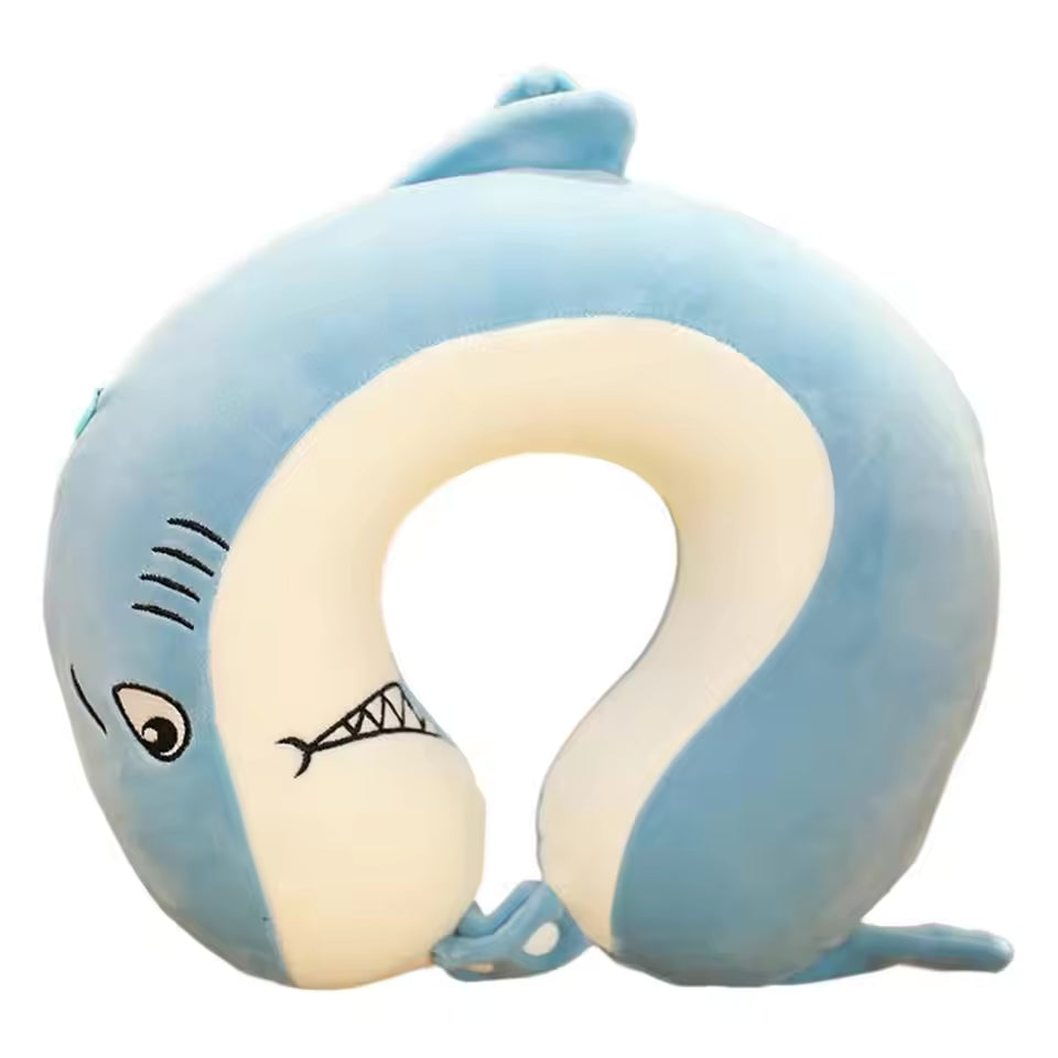 Neck Pillow Adjustable Extra Soft Washable U-Shaped Pillow Cartoon Cute Airplane Travel Pillow