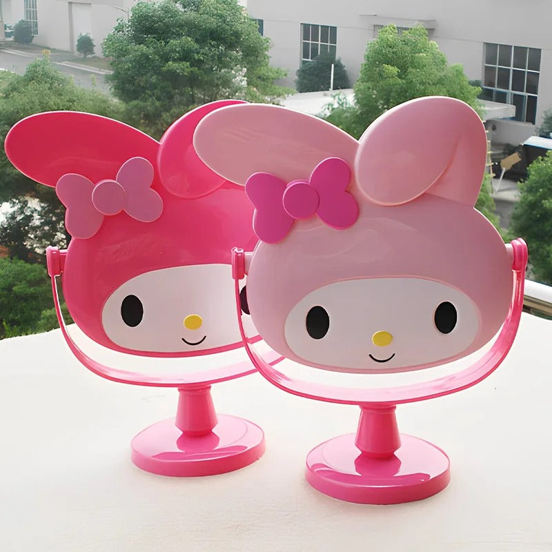 Sanrio Kawaii Hello Kitty Table Mirror MyMelody Cute Anime Cartoon Students Home Girls Folding Portable Dressing Cosmetic Mirror