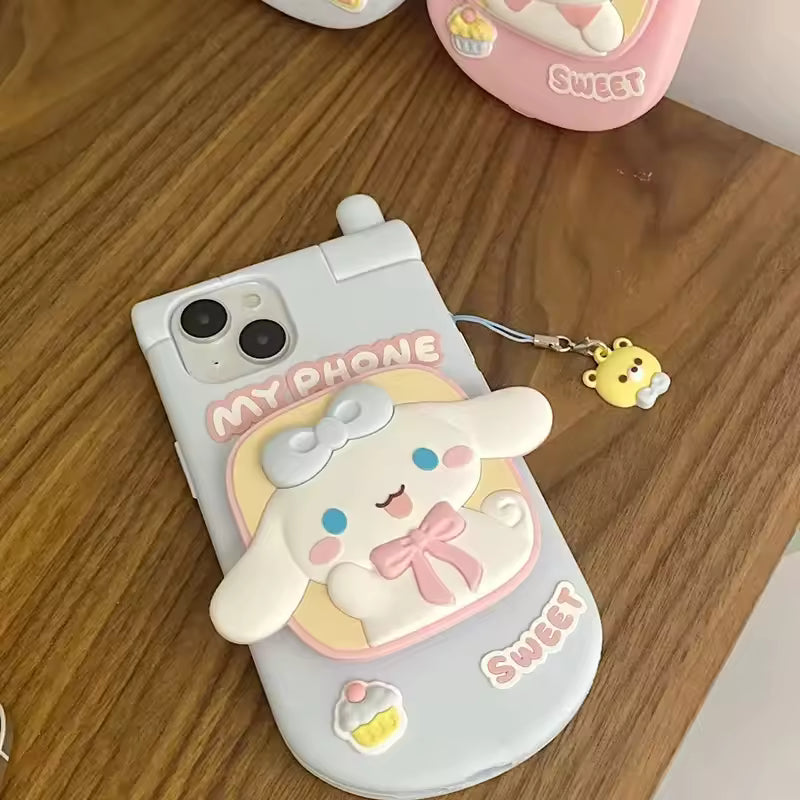Sanrio Hello Kitty custodia per telefono a specchio My Melody Cinnamoroll Cute Iphone 15 14 13 12promax Cartoon Soft Case Girl Anime Gifts Toys