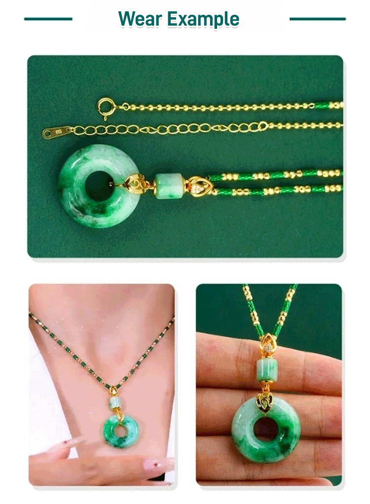 ''Hetian Jade Prayer Peace Buckle'' locket for women