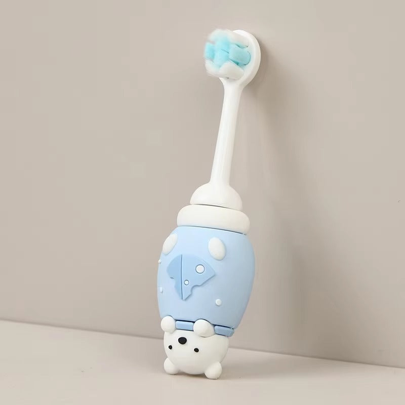 Baby Toothbrush with Extra Soft Bristle for Dentist Bear Toddler Oral Care Teether Brush Teeth Infant Gums Cleaning