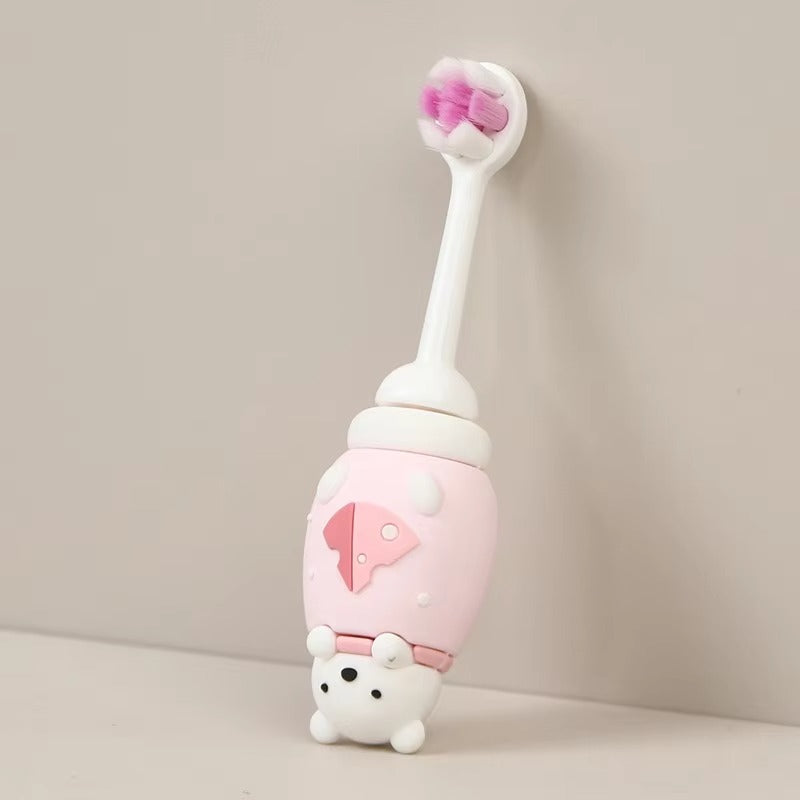 Baby Toothbrush with Extra Soft Bristle for Dentist Bear Toddler Oral Care Teether Brush Teeth Infant Gums Cleaning