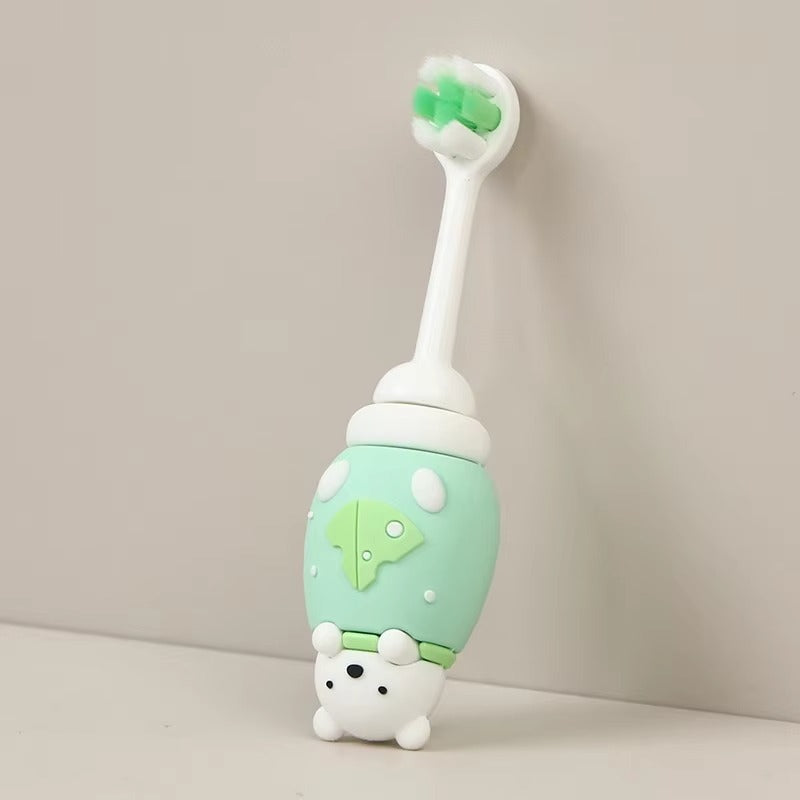 Baby Toothbrush with Extra Soft Bristle for Dentist Bear Toddler Oral Care Teether Brush Teeth Infant Gums Cleaning