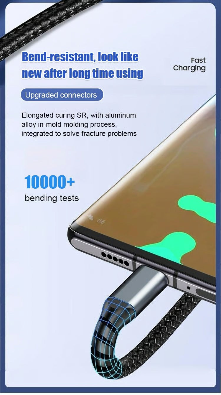 Transparent Luminous Charging 3-in-1 Data Cable