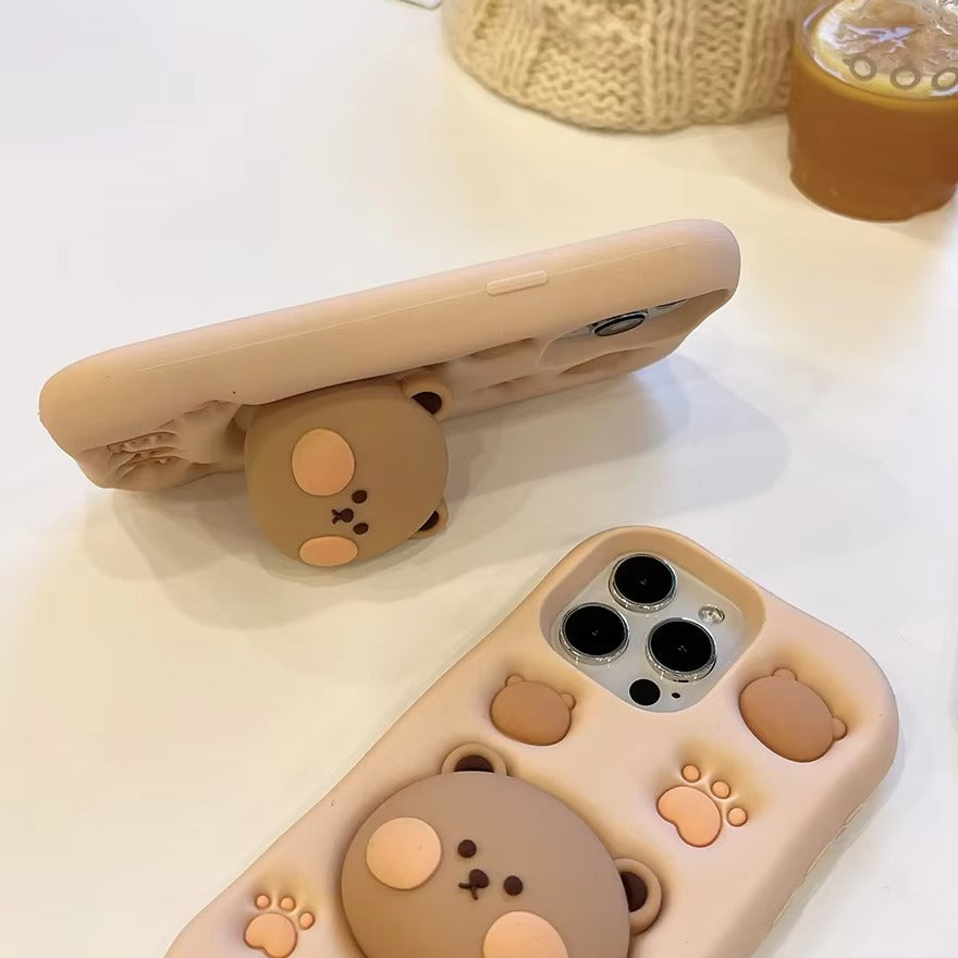 3d characters cute silicon bear cover
