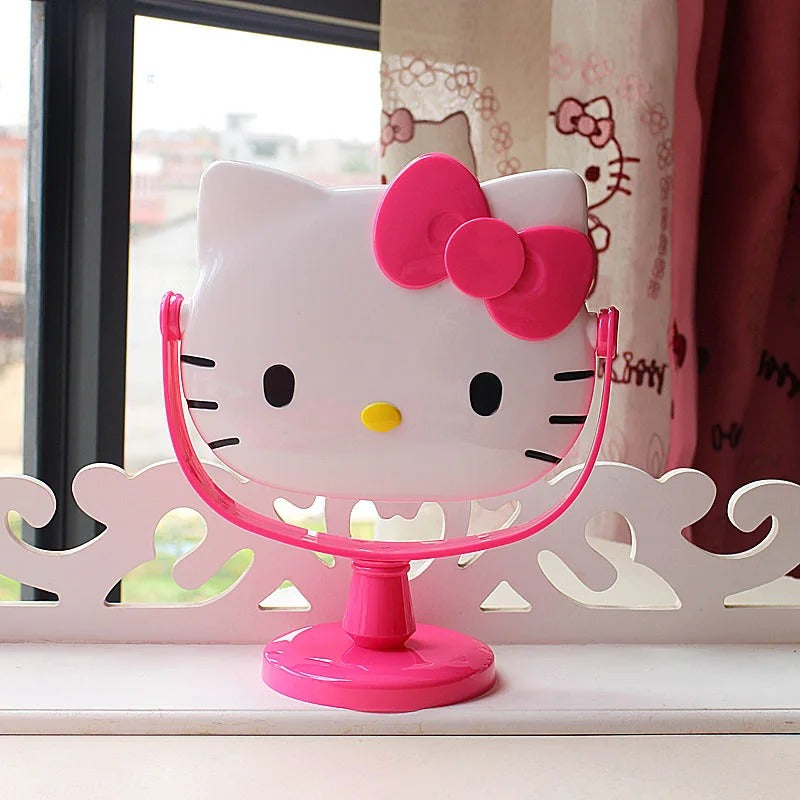 Sanrio Kawaii Hello Kitty Table Mirror MyMelody Cute Anime Cartoon Students Home Girls Folding Portable Dressing Cosmetic Mirror