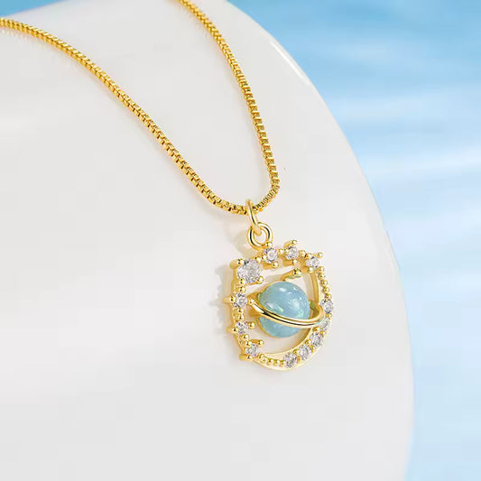 France Universe Planet Saturn Pendant Necklaces