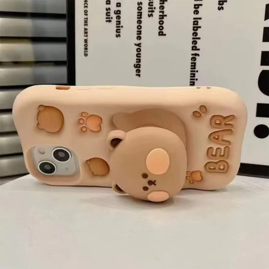 3d characters cute silicon bear cover