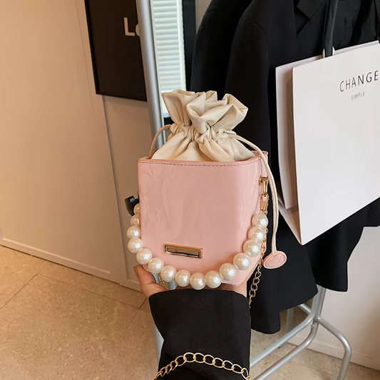 NEW Trendy Women's Spring Crossbody Bag with Pearl Chain Small Versatile Zipper Closure Waterproof Popular Internet Celebrities
