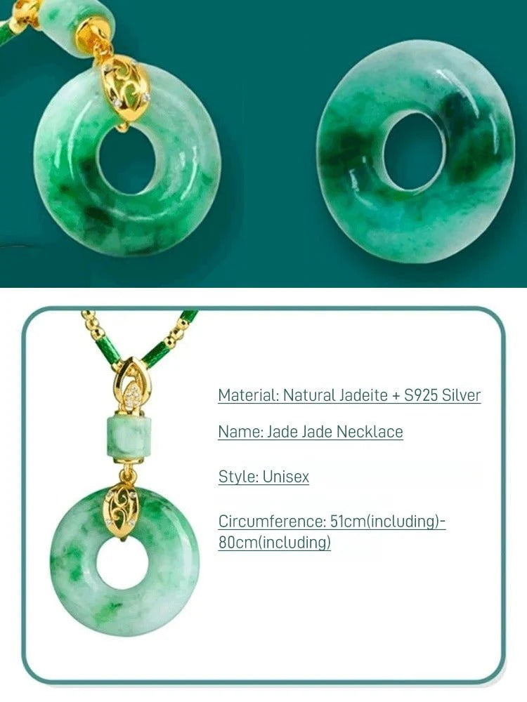 ''Hetian Jade Prayer Peace Buckle'' locket for women